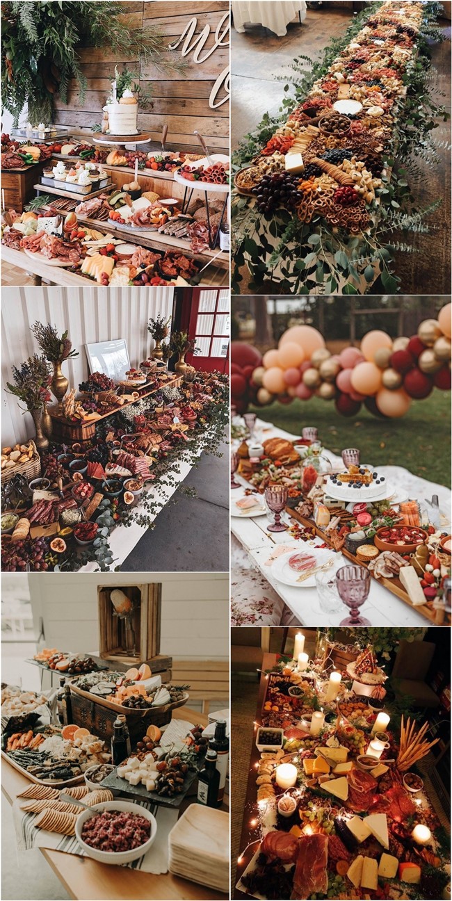 Wedding charcuterie table food ideas #wedding #weddingfoods #weddingideas