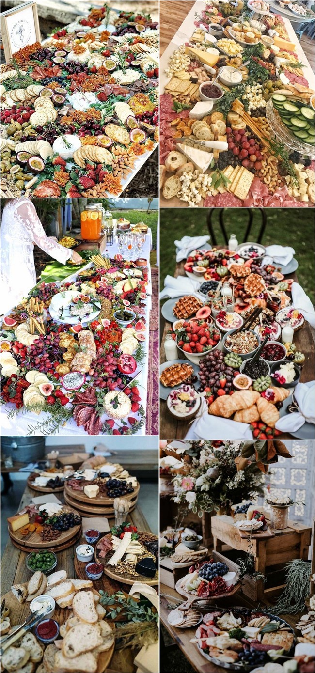 Wedding charcuterie table food ideas #wedding #weddingfoods #weddingideas