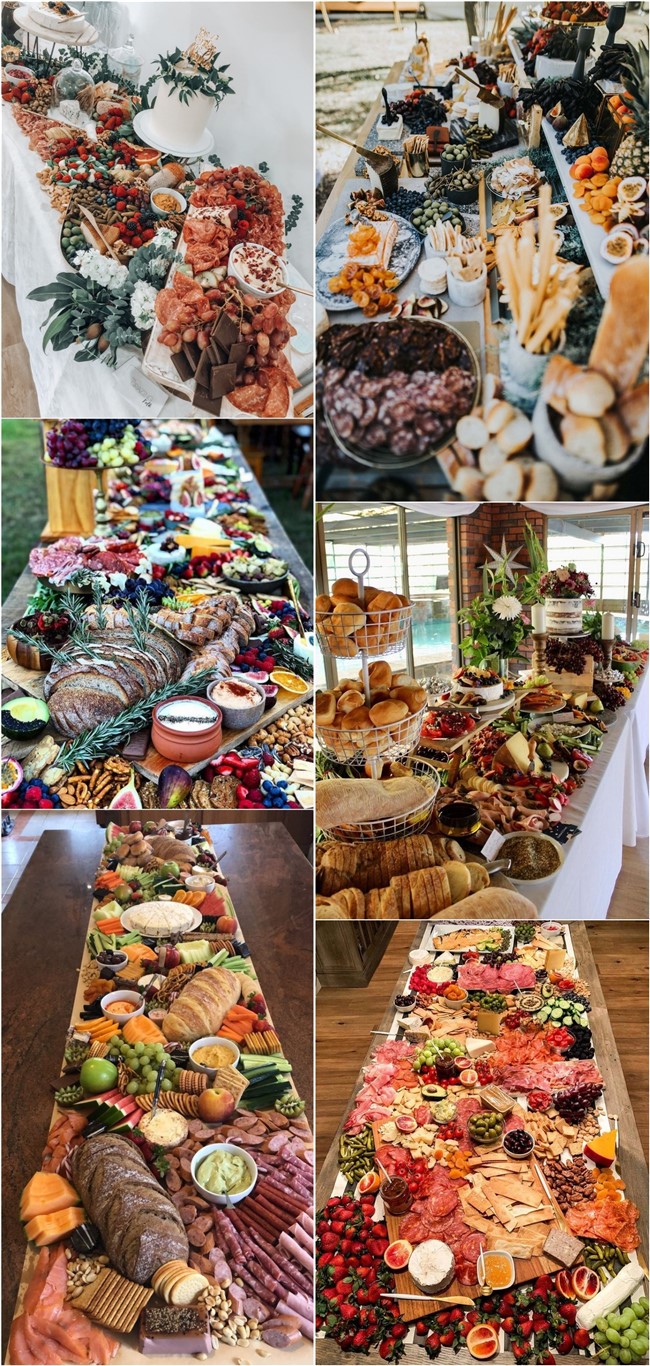 Wedding charcuterie table food ideas #wedding #weddingfoods #weddingideas