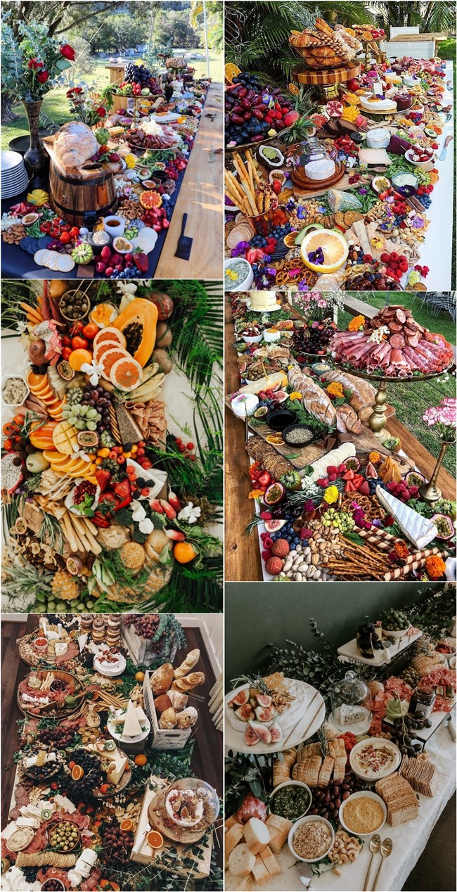 Wedding charcuterie table food ideas #wedding #weddingfoods #weddingideas