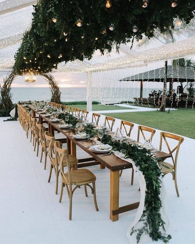 beach wedding reception ideas with string lights