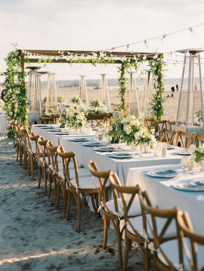 chic beach wedding reception decoration ideas