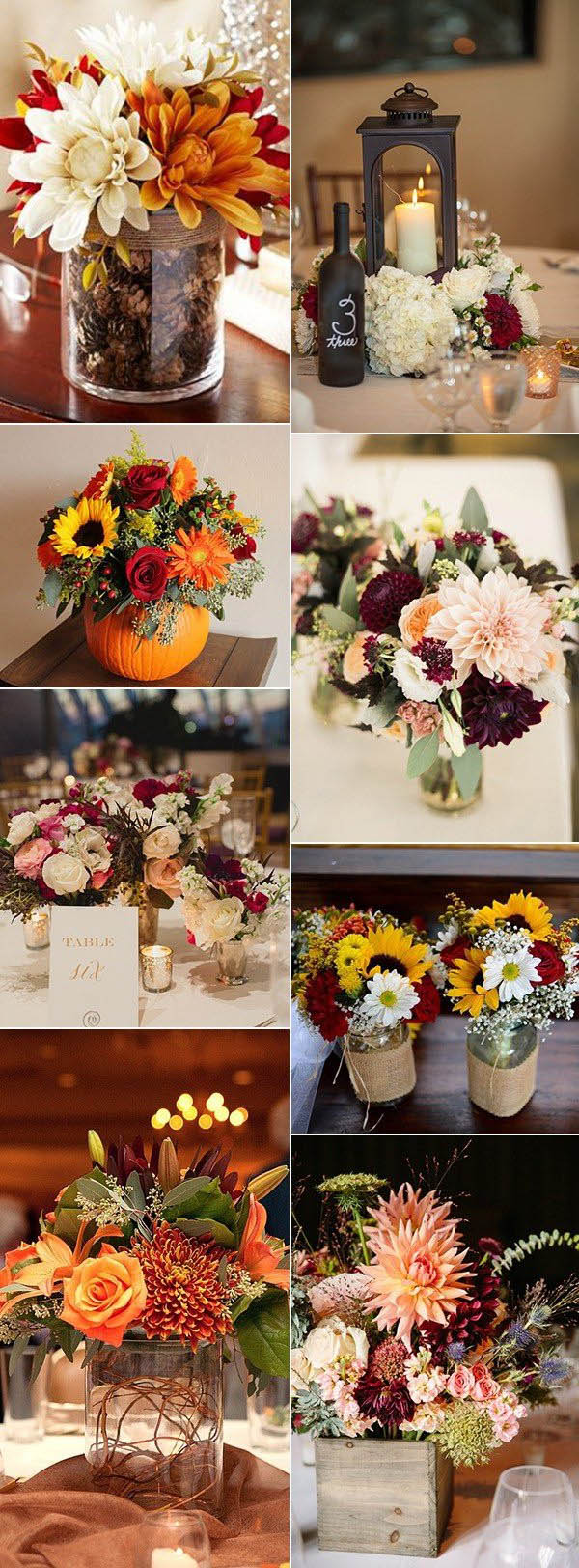 country rustic fall wedding centerpiece ideas