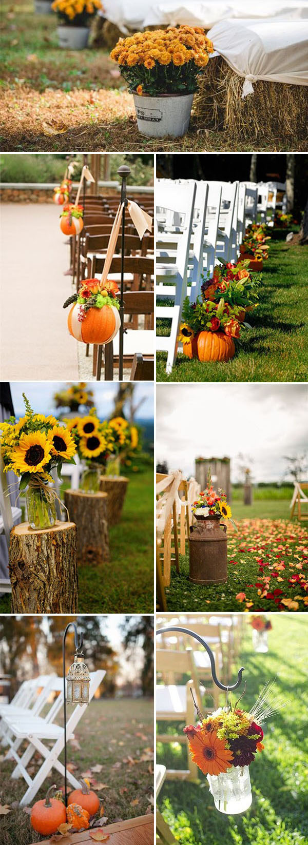 fall wedding ceremony aisle decoration ideas