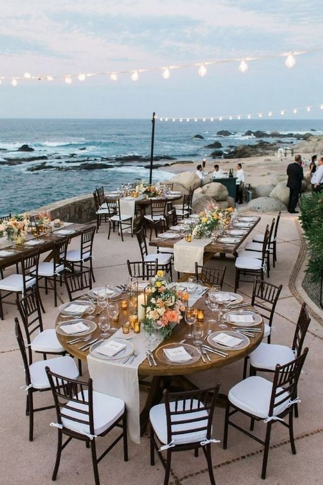 pretty beach wedding reception decoration ideas