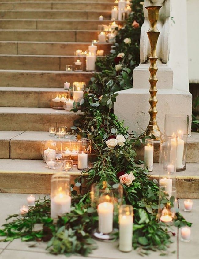 Light wedding decoration with candles #wedding #weddingideas #candles