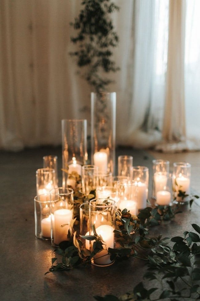 Light wedding decoration with candles #wedding #weddingideas #candles