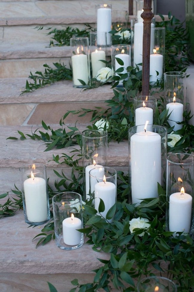 Light wedding decoration with candles #wedding #weddingideas #candles