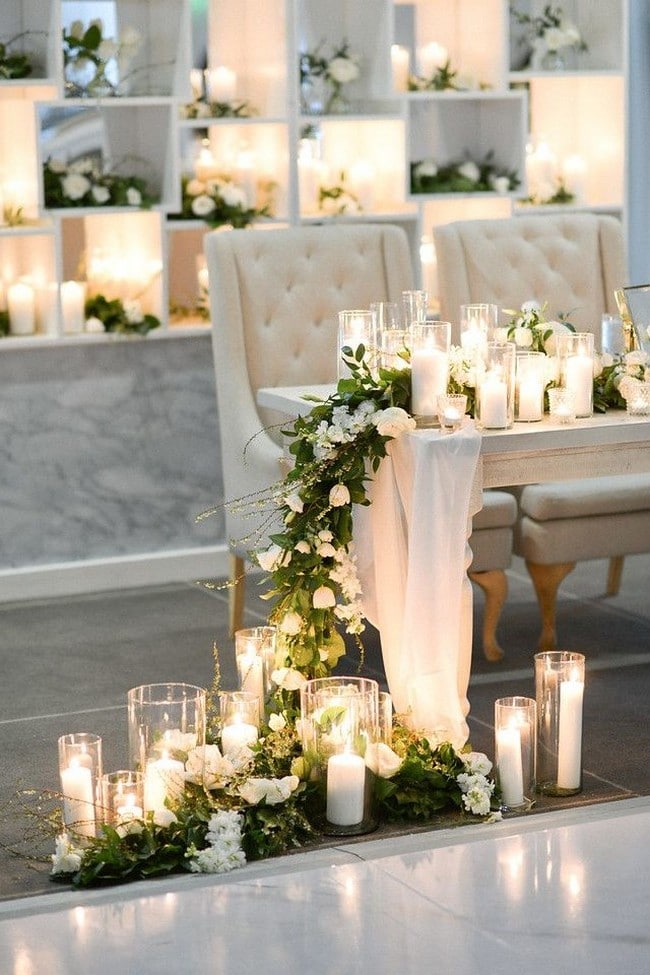 Light wedding decoration with candles #wedding #weddingideas #candles