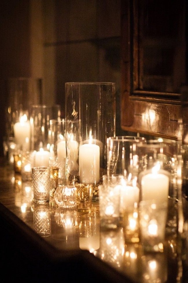 Light wedding decoration with candles #wedding #weddingideas #candles