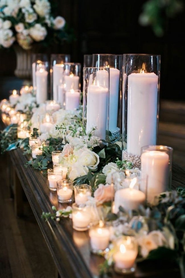 Light wedding decoration with candles #wedding #weddingideas #candles