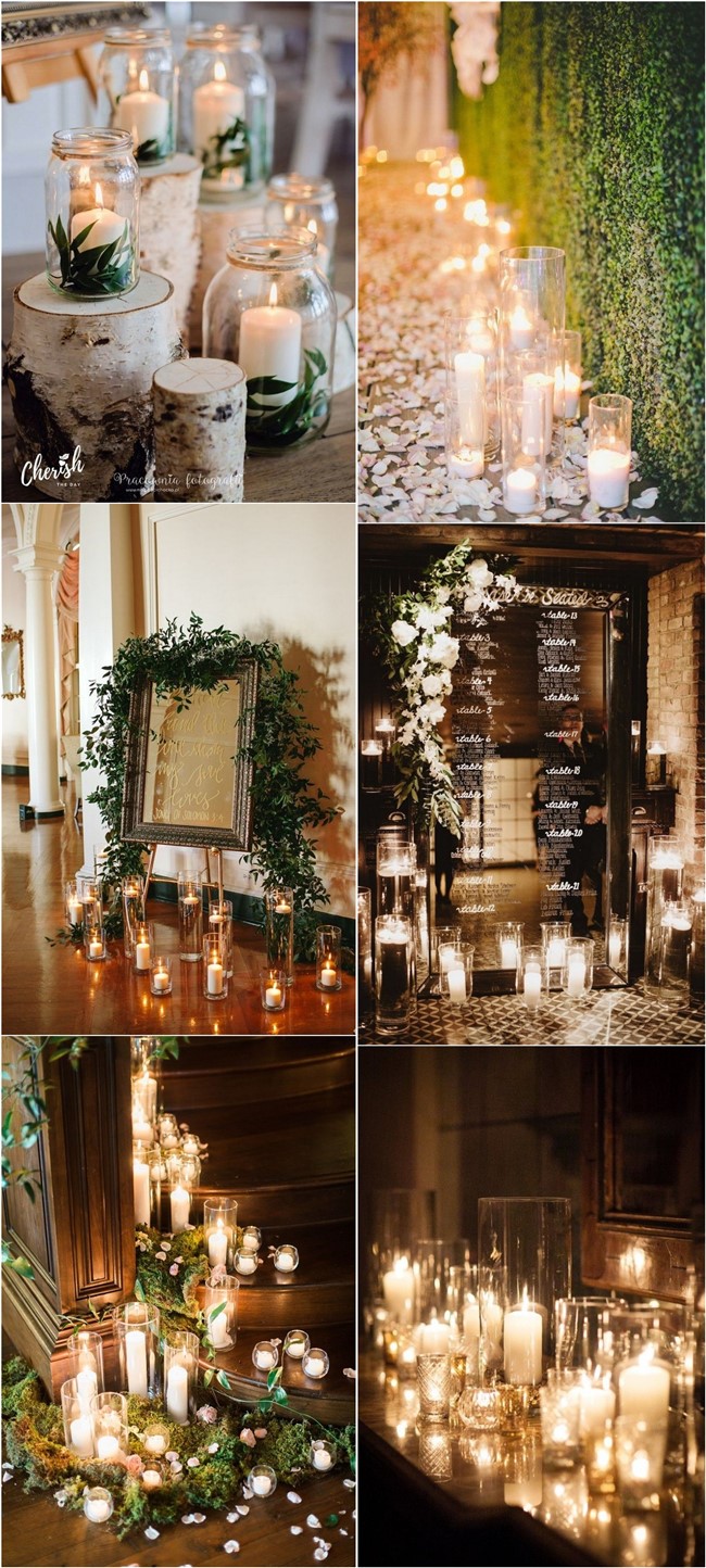 Light wedding decoration with candles #wedding #weddingideas #candles