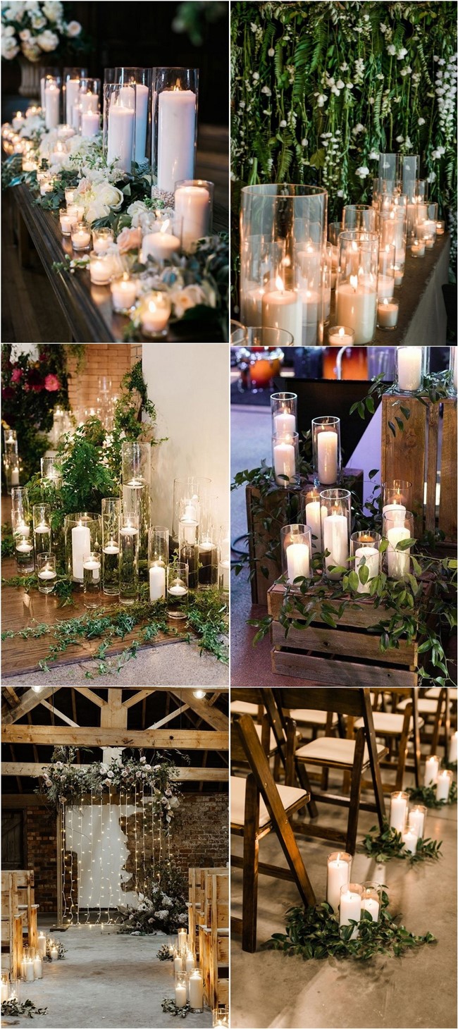 Light wedding decoration with candles #wedding #weddingideas #candles