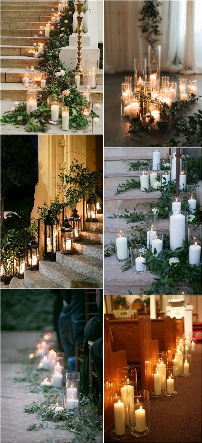 Light wedding decoration with candles #wedding #weddingideas #candles