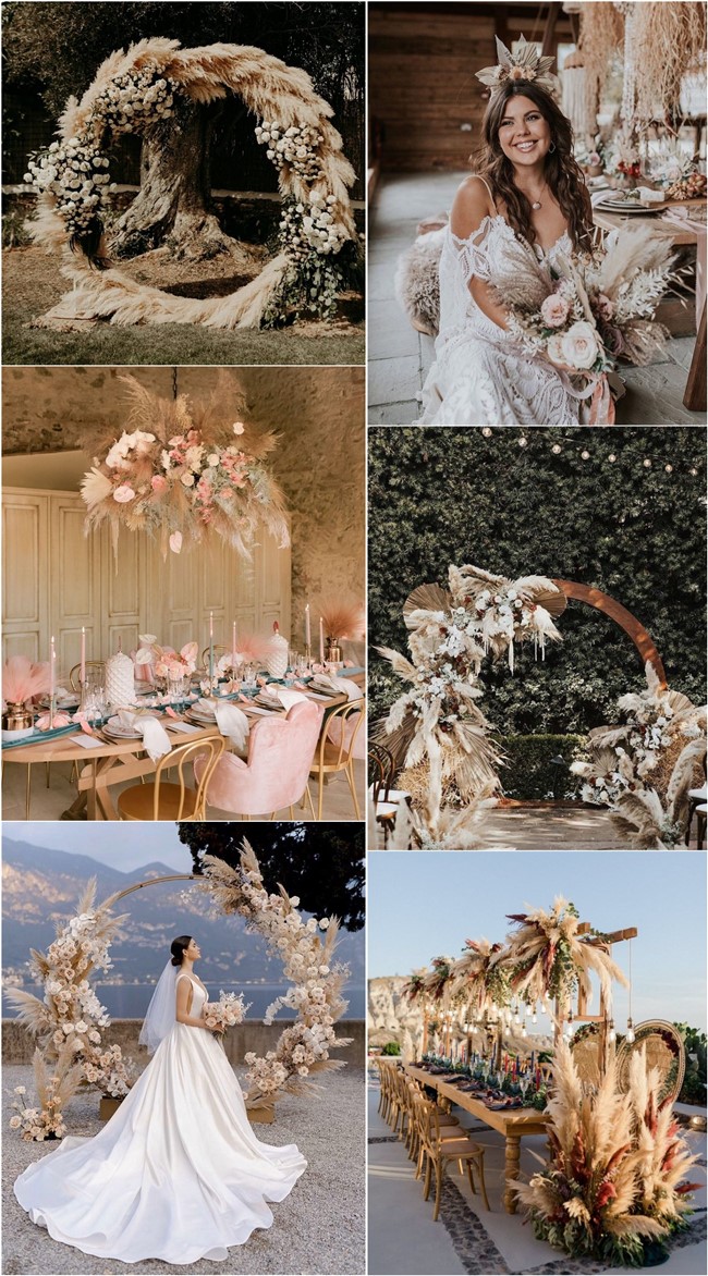 Bohemian Pampas Grass Wedding Ideas  #bohoweddings #weddingideas #bohemian 