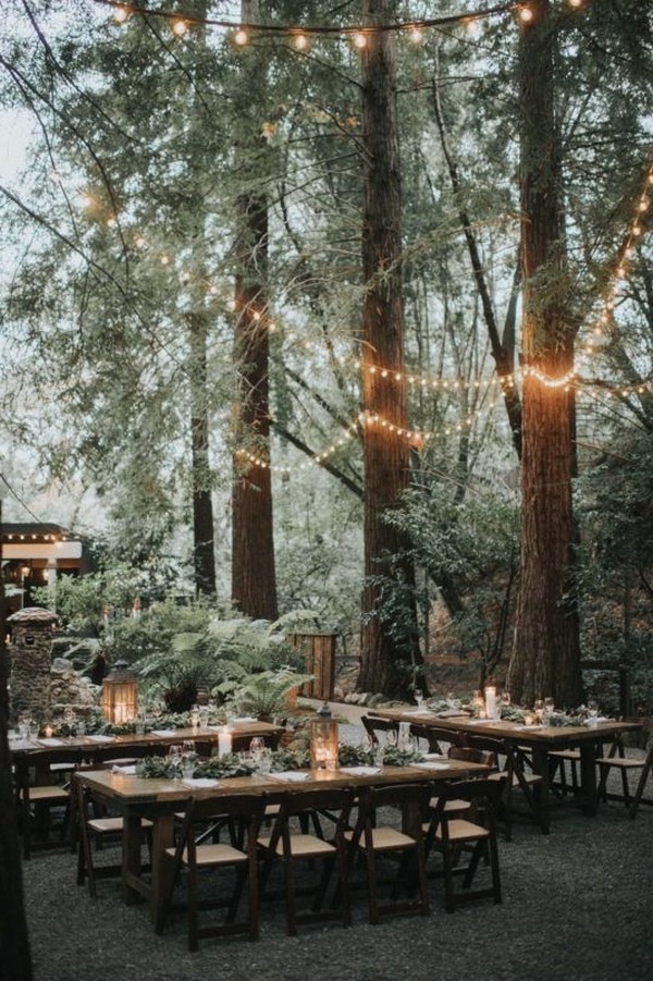 boho chic forest wedding reception ideas
