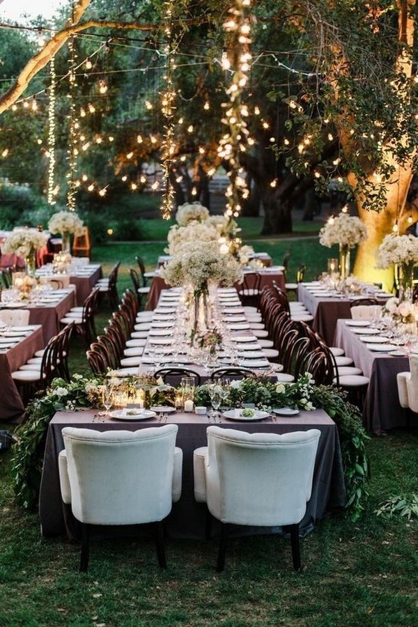 chic forest wedding reception decoration ideas