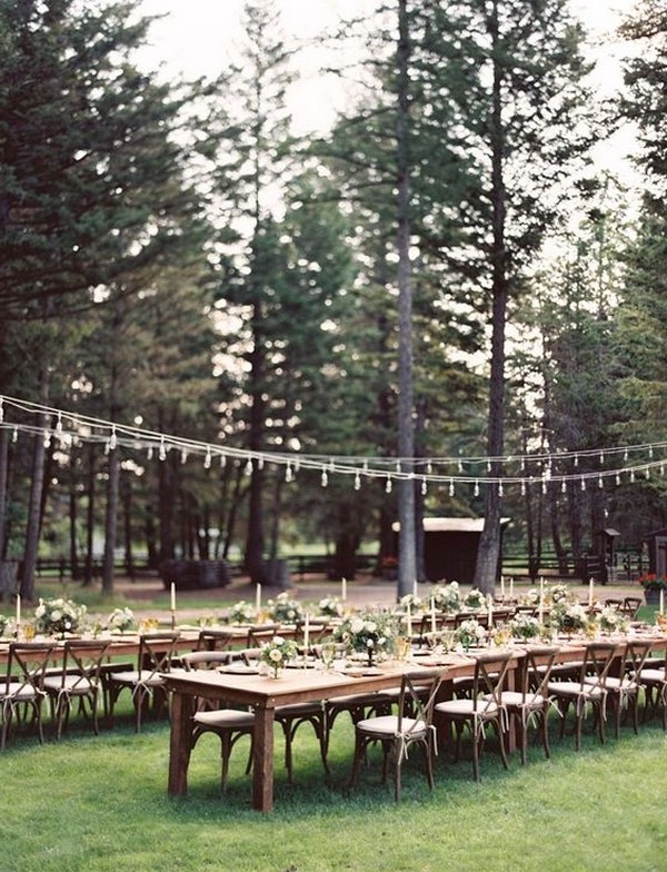 long table wedding reception ideas with lights