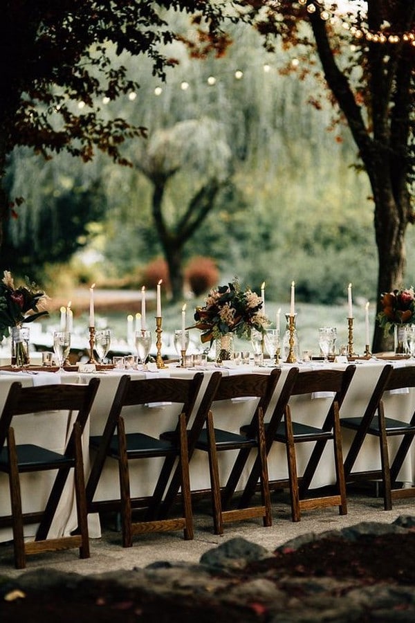 wedding reception table ideas for a forest wedding
